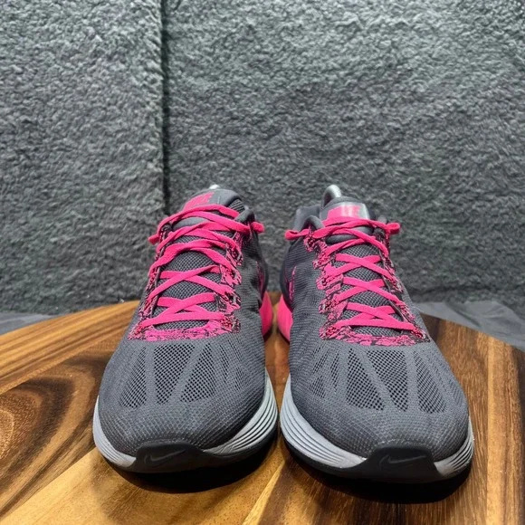 Nike LunarGlide 6 Women's Running Shoes Dark Gray Pink Athletic Sneakers Size 9 - Picture 4 of 12
